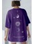 Kadın The Moon Mor Bisiklet Yaka Oversize Salas T-Shirt 1
