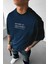 Erkek Mythical Pegasus Baskılı Lacivert Bisiklet Yaka Oversize Salaş T-Shirt 2