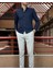 Erkek, Slim Fit, Dar Kesim, Hakim Yaka, Old Money Culture, Pamuklu, Keten Dokuma Gömlek 24INPG09 2