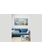 Yağlı Boya Dokulu Tablo Mavi Fonda Beyaz Modern Çiçekler U02037 1