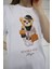 Dk Daksel Beyaz Renk Basic Beverly Hills Style Teddy Bear Baskılı Kadın Tişört DKSB0125 2