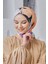 Scarf Linen Keten Karışımlı Pamuklu Rose Desenli Eşarp 2