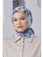 Scarf Linen Keten Karışımlı Pamuklu Zambak Desenli Eşarp 2