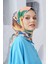 Scarf Linen Keten Karışımlı Pamuklu Sulu Boya Desenli Eşarp 1