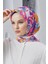 Scarf Linen Keten Karışımlı Pamuklu Zambak Desenli Eşarp 3