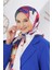 Scarf Linen Keten Karışımlı Pamuklu Peony Desenli Şal 1