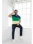 Polo Yaka %100 Pamuk Büyük Parça Desenli Regular Fit T-Shirt 4