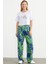 Oversize Baskılı Crop Tişört - Beyaz 1