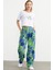 Oversize Baskılı Crop Tişört - Beyaz 2
