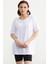 Büyük Beden Düşük Kol Penye Tişört - Beyaz 1