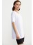 Büyük Beden Düşük Kol Penye Tişört - Beyaz 3