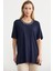 Büyük Beden Penye Tişört - Lacivert 5