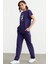 Baskılı Pantolon Bluz Penye Takım - Lacivert 5