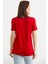 Açık Yaka Dökümlü Penye Tişört - Kırmızı 4