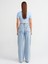 71486 Pileli Kar Yıkama Denim Pantolon-Mavi 2