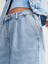71486 Pileli Kar Yıkama Denim Pantolon-Mavi 4