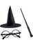 Harry Potter Siyah Şapkası Harry Potter Gözlüğü Harry Potter Asası 3 Lü Set 1