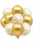 Gold konfetili Şeffaf Balon Ve gold balon Seti 20 Adet 1