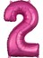Pembe Rakam Balonlar 2 rakamı ,pembe Renk Yaş Balonları Retro Konsept Doğum Günü Süsleri 1