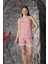 Pembe Dantel Detaylı Ip Askı Şortlu Milan Kadın Pijama Takımı 1