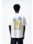 The Champ Bisiklet Yaka Palmiye Baskılı Oversize Beyaz Erkek T-Shirt 2