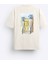The Champ Bisiklet Yaka Palmiye Baskılı Oversize Bej Erkek T-Shirt 3