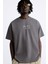 The Champ Bisiklet Yaka Palmiye Baskılı Oversize Füme Erkek T-Shirt 1