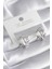 Pirinç Gümüş Renk Kare Zirkon Taşlı Kadın Küpe - TJ-BKP8351 1