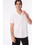 Slim Fit Apaş Yaka Armürlü Beyaz Erkek Gömlek SPBF4SM-GML5080 2