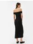 Madonna Yaka Kalem Elbise Midi Boy Yırtmaç Detaylı Slim Fit 4