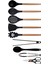 Siyah Bambu Silikon - Kepçe, Kaşık, Kevgir, Makarna, Açılı Spatula, Silikon - Metal Maşa, Silikon Kaşık, Makas 9 lu Set 3