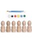 Montessori Toys Ahşap El Yapımı Peg Bebek 6'lı Boyama Seti Fırça Boya Dahil -PEG17-7,5CM 2