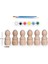Montessori Toys Ahşap El Yapımı Peg Bebek 6'lı Boyama Seti Fırça Boya Dahil -PEG17-7,5CM 3