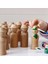 Montessori Toys Ahşap El Yapımı Peg Bebek 6'lı Boyama Seti Fırça Boya Dahil -PEG17-7,5CM 5