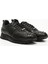 Erkek Siyah Bağcıklı Hakiki Deri Comfort Sneaker 2