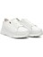 Kadın Beyaz Bağcıklı Dolgu Taban Hakiki Deri Sneaker 3