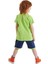 3d Yeşil Korsan Çocuk T-shirt Şort Bandana Takım 2