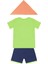 3d Yeşil Korsan Çocuk T-shirt Şort Bandana Takım 4