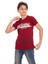 Bordo Long Baskılı Bisiklet Yaka 13-16 Yaş Tişört 2012-5 1