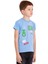 Açık Mavi Bronx Baskılı Bisiklet Yaka 5-16 Yaş Tişört 2005-5 4