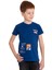 Mavi Courage Baskılı Bisiklet Yaka 5-16 Yaş Tişört 2007-7 2