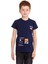 Lacivert Courage Baskılı Bisiklet Yaka 5-16 Yaş Tişört 2007-6 1