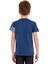 Mavi Harf Baskılı Bisiklet Yaka 5-16 Yaş Tişört 2006-1 2