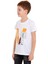 Beyaz D-Sea Baskılı Bisiklet Yaka 5-16 Yaş Tişört 2004-4 3
