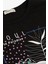 Kız Çocuk Tişört Çiçek Baskılı Pullu 10-16 Yaş, Siyah 3