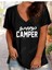 Kadın V Yaka Salaş Happy Camber Baskılı Oversize Boyfriend T-Shirt 1