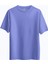 100% Pamuk Suprem Oversize Baskısız Bisiklet Yaka Mavi T-Shirt 1
