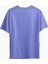 100% Pamuk Suprem Oversize Baskısız Bisiklet Yaka Mavi T-Shirt 2