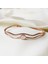 Pink Quartz ve Zirkon Taşlı Rose Altın Kelepçe Bileklik 1