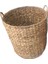 Dekoratif Kulplu Yuvarlak Hasır Çamaşır Sepeti Sele Saksılık 31X35CM 1